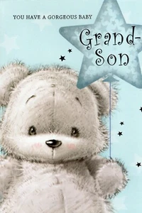 TARJETA DE FELICITACIÓN Y SOBRE A JUEGO 'YOU HAVE A GORGEOUS BABY NIESON' 5" X 7" - Imagen 1 de 3