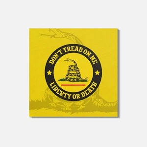 Don't Tread On Me Liberty or Death 4'' X 4'' Square Wooden Coaster - Picture 1 of 3
