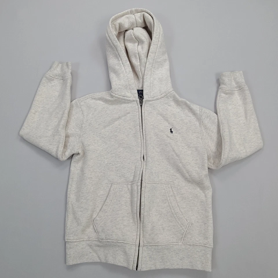 Свитер Ralph Lauren для мальчиков 7 белый бежевый с капюшоном повседневный комфорт молодежный детский - Изображение 1 из 4