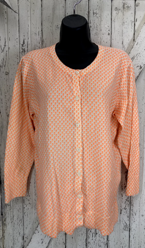 Merona Womens Light Weight Orange Pop Over Cardigan Large Tunic Cover Up Foto 1 de 4