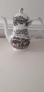 Myotts Country Life Hand Engraved Fine Staffordshire Coffee / Tea Pot - Picture 1 of 7