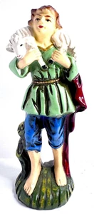 Vintage Weihnachtskrippe Hirte mit Schafen 7" zusammengesetzte Figur Handarbeit Japan - Bild 1 von 8