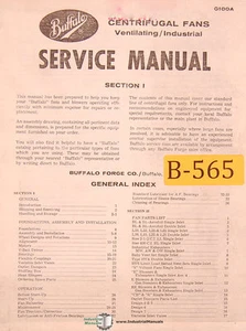 Ventiladores centrífugos Buffalo, manual de servicio - Imagen 1 de 1