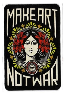 magnet aimant make art not war pacifiste frigo voiture ou autre - Picture 1 of 2