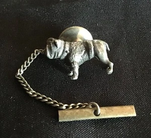 Nicht mehr erhältliches Modell Anson Sterlingsilber 3D Englische Bulldogge Krawattennadel Bulldogge Pin - Bild 1 von 3