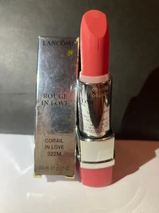 Lancome Rouge In Love High Potency Lipstick 322M Coral In Love clearcap Read - Picture 1 of 2