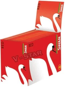 SWAN REGULAR SIZE CIGARETTE SMOKING ROLLING PAPERS GREEN, BLUE, SILVER, RED BOX - Picture 1 of 8