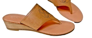 Coach Brown Leather Flip Flop Thong Sandals Women flops Sandal Shoes Size new - Picture 1 of 8