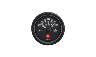 VDO ViewLine 250°F Coolant Temperature Gauge (Black Dial) - Image 1 of 4
