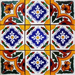 Aren Mexican Tile Set Backsplash Mural - Picture 1 of 1