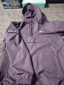 Obey Worldwide Pullover Windbreaker Hoodie Jacket Mens Size Med Burgundy Hooded - Picture 1 of 10