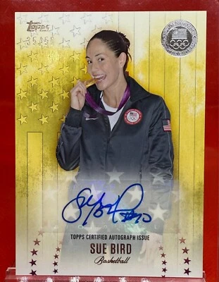 🏀Sue Bird 2016 Topps🔴 ⚪ 🔵 Olympic USA Team Medal 🥇Auto ✏️Silver 35/50 RARE; - Image 1 of 2