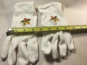 Masonic Order of the Eastern Star - White Cotton Gloves  - Picture 1 of 9