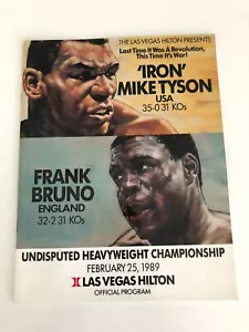 Iron Mike Tyson vs Frank Bruno Official Program Las Vegas Hilton Feb. 25, 1989 - Picture 1 of 12