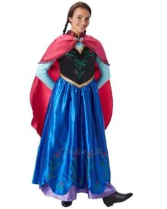 CL484 Adult Frozen Princess Anna Fancy Dress Snow Queen Womens w/ Cape Costume - Picture 1 of 3