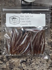 20-2 1/4" shad minnow (GOBY)Walleye Bass Crappie Perch split tail-fluke 20pk - Picture 1 of 2