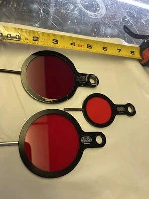 Raro (LOTE DE 3) Filtro de Seguridad Leitz Wetzlar Alargador Cuarto Oscuro Parte Rojo. Ver foto Foto 1 de 4