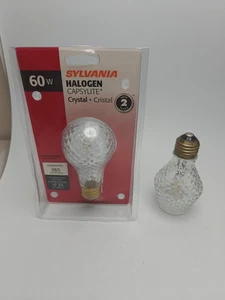 2 NEW Sylvania Halogen Capsylite Crystal Light Bulbs 1 - 75 Watt & 1 - 60 Watt - Picture 1 of 14