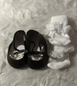 18 Inch Doll Shoes And White Dress Socks Fits American Girl Our Generation - Picture 1 of 4