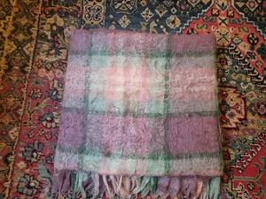 Vintage ASHLEY Soft Pastels, Pure Mohair Throw Lap Blanket 170cm x 130cm - Bild 1 von 9