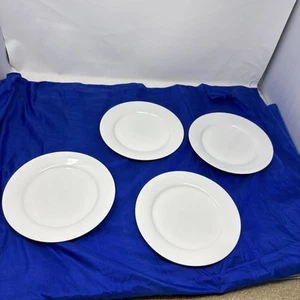 4 platos redondos blancos de 8-3/8" para ensalada almuerzo postre con borde de álamo - Imagen 1 de 17