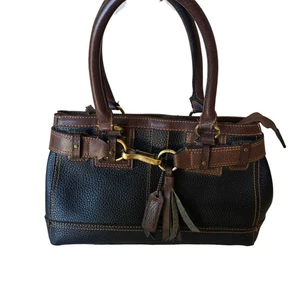 Bolso de Hombro Coach Y2K Hamptons Negro Marrón Cuero Guijarro - Imagen 1 de 14