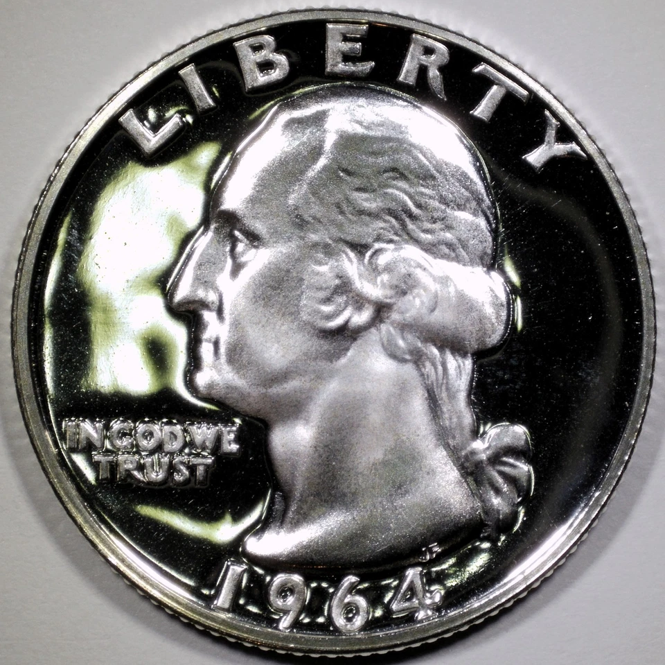 1964 25C (Proof) Washington Silver Quarter - Deep Cameo DCAM - Image 1 of 2