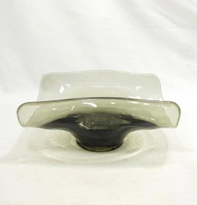 Vintage Viking Smokey Glass Banana Boat Bowl Gray-Green MCM Dish - Picture 1 of 9
