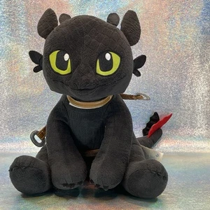 Build A Bear How To Train Your Dragon Toothless Night Fury 14" Plush W Harness - Picture 1 of 7