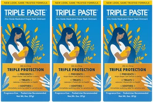 Crema para dermatitis de pañales de triple pasta para bebé - tubo de 3 oz - paquete de 3 de óxido de zinc EXP 10/29 - Imagen 1 de 6