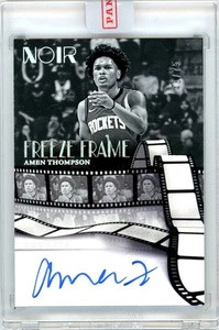 Amen Thompson 2024 Noir Freeze Frame Auto /75 #FFS-AMT Houston Rockets - Picture 1 of 2