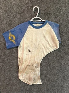 VINTAGE Screen Stars SUN FADED TRASHED DISTRESSED ONE Sleeve T-SHIRT SZ L - Picture 1 of 10