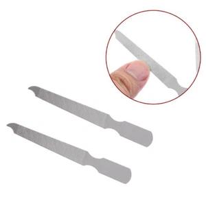 2pcs Metal Stainless Steel Nails File Double Sided Manicure Pedicure Tool - Foto 1 di 11