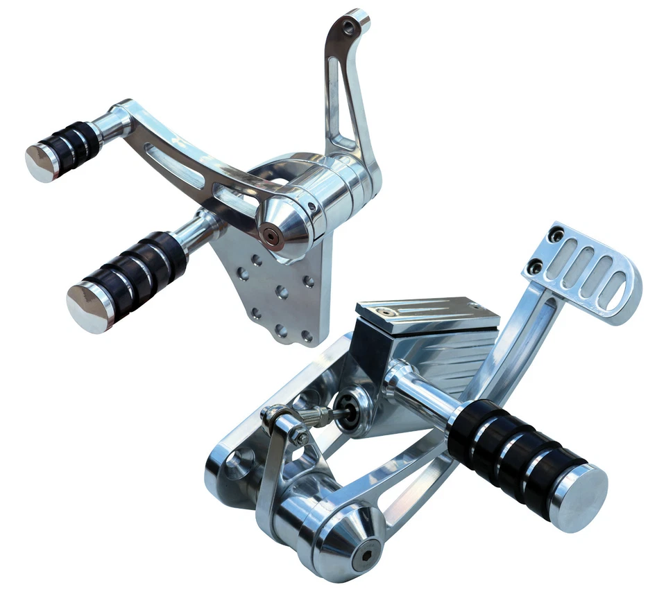 POLISHED FORWARD CONTROL KIT HARLEY FX SUPER GLIDE LOW RIDER SOFTAIL FXST FXSTC  - Image 1 of 1