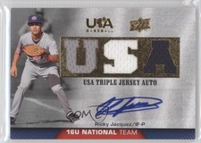 2009 USA Baseball Box Set Triple Jersey 16U National Team Ricardo Jacquez Auto
