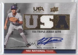 2009 USA Baseball Box Set Triple Jersey 16U National Team Ricardo Jacquez Auto