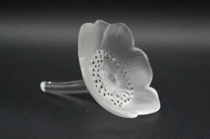 Lalique Anemone France Crystal Paperweight Sculpture  Flower Frosted Glass. - Picture 1 of 6