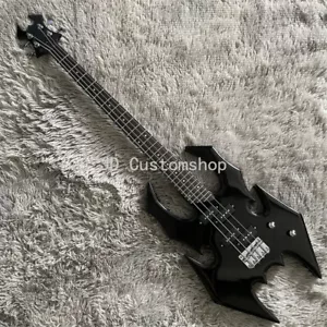 Black 4String Jerry Misfit Bass Guitar Devastator Rosewood Fretboard Chrome Part - Picture 1 of 5