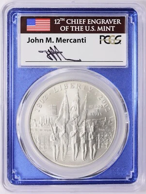 2002-W West Point Bicentennial Silver Dollar Mint Engraver Series PCGS MS-70 - Image 1 of 4