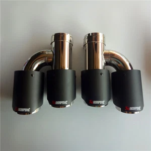 Coppia terminale finale doppia uscita Akrapovic carbonio Abarth Audi Bmw VW - Picture 1 of 4