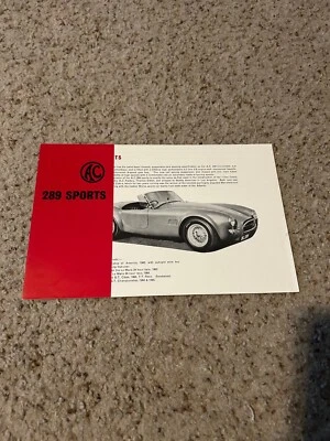 Carpeta de ventas Shelby A.C. 289 Cobra 1966 de Inglaterra. Foto 1 de 4
