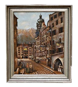 Kurt Pollmer (1901-1978) - Innsbruck con techo dorado - óleo sobre madera - firmado - Imagen 1 de 6