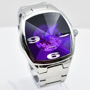 Android Herren 21 Jewels Lila 3D Geometrisch Automatik Armbanduhr Modell AD505 - Bild 1 von 12