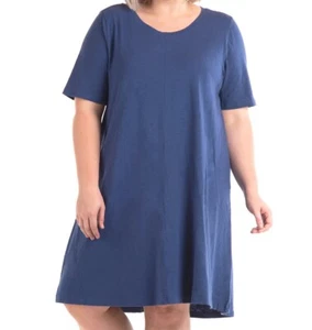 FRESH PRODUCE 3X South Beach BLUE LORNA Jersey POCKETS Swing Dress $65 NWT 3X - Picture 1 of 2