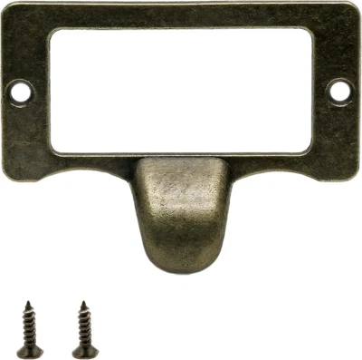 Rierdge 20 Pcs Antique Bronze Card Catalog Drawer Pulls, Vintage File Cabinet - Image 1 of 4