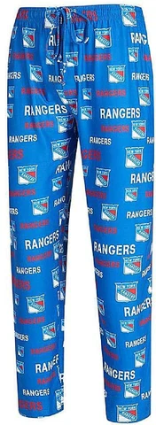 New York Rangers Men’s Royal Midfield Synthetic Pajama Pants Cover