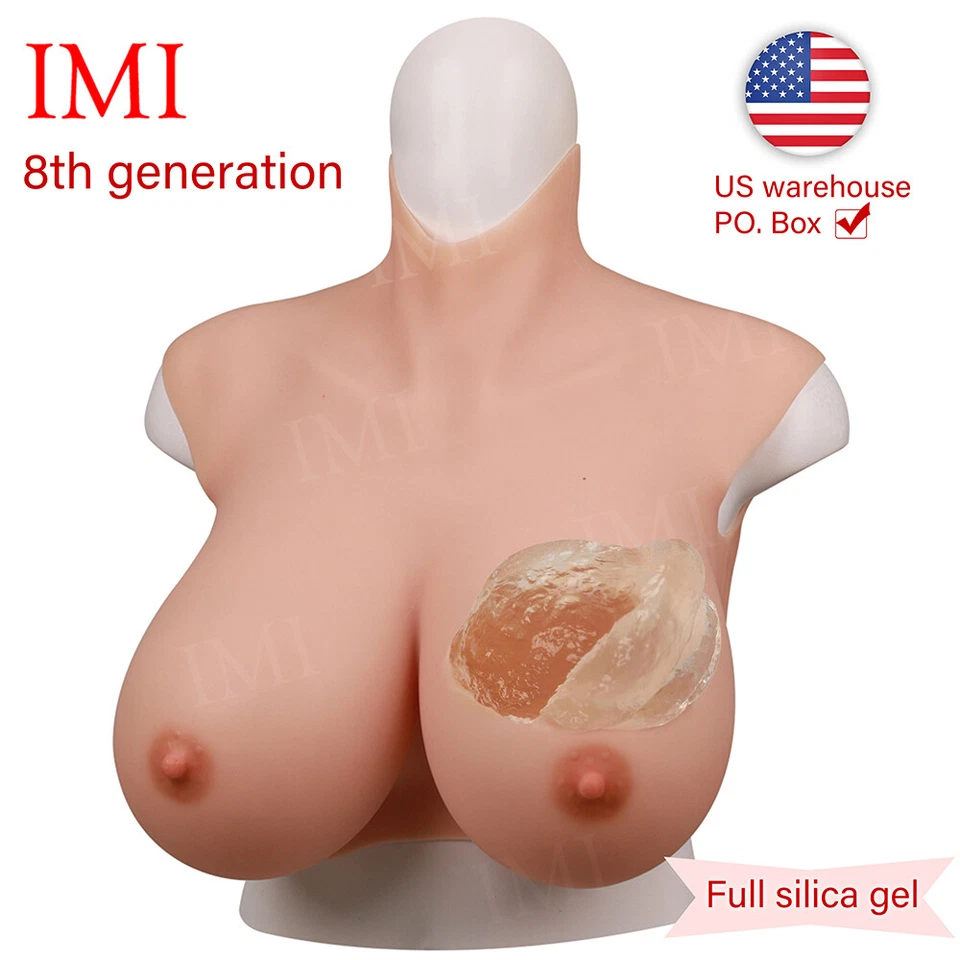 Realistic Silicone Breast Forms B-K Cup Fake Boobs Breastplate for Crossdresser - Image 1 of 4