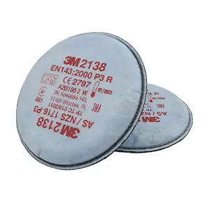 3M 2138 Respirator Filter Disc Particulate GP2 GP3 OV/AG 2000 - 1 Pair - Picture 1 of 6