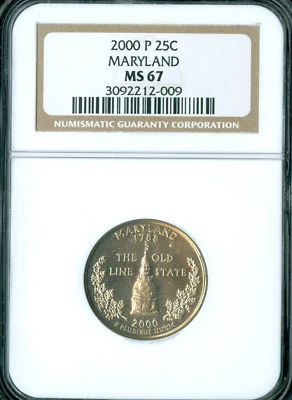 2000 P MARYLAND STATE QUARTER NGC MS67 - Image 1 of 2