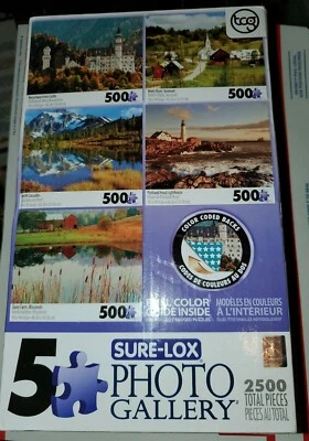 5 Sure-Lox Photo Gallery 500 Piece Puzzles [2500 Total Pieces] New (#14) - Image 1 of 4